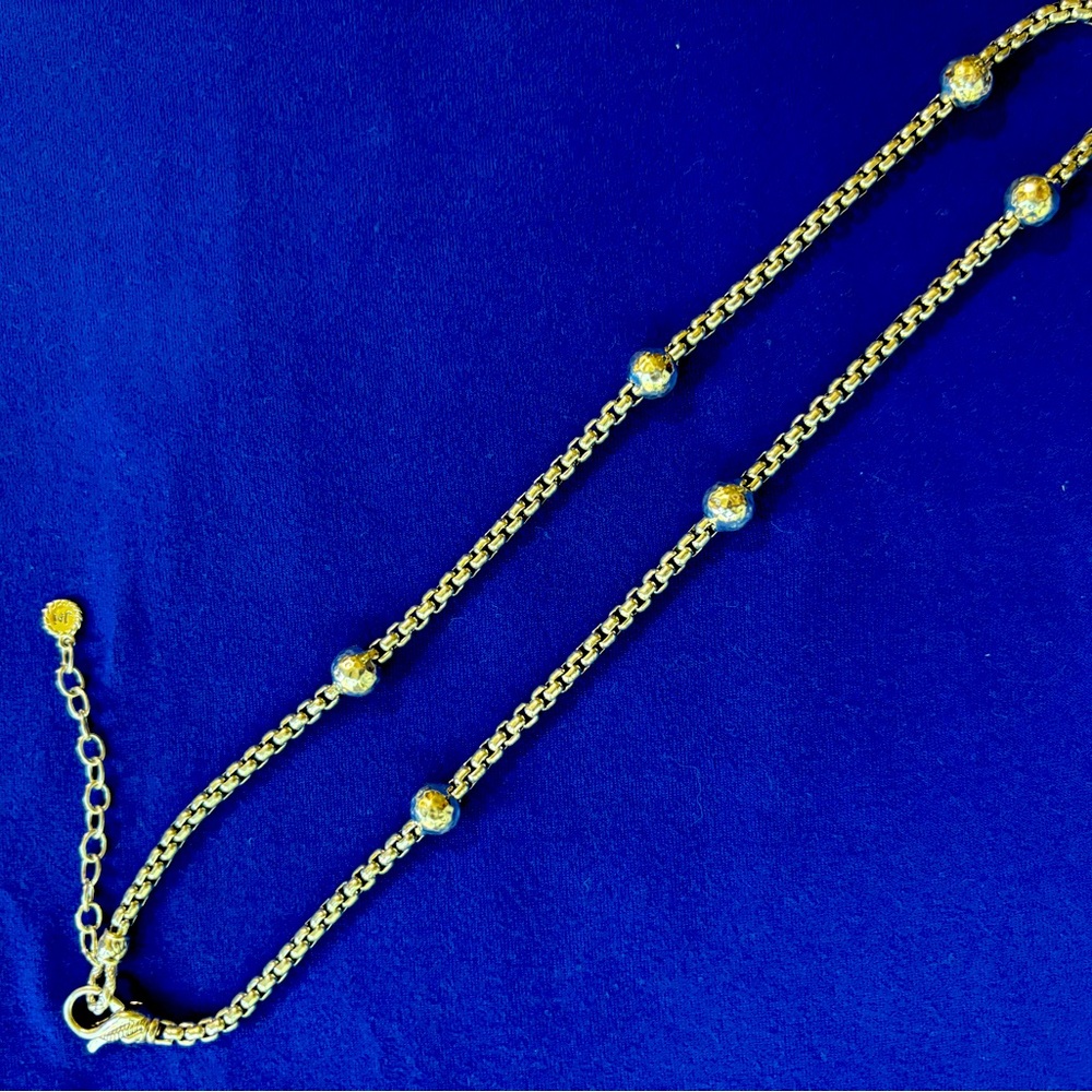 JAI By John Hardy Sterling Silver 3.7mm Hammered Ball Necklace 18”L w/ 2” Ext.